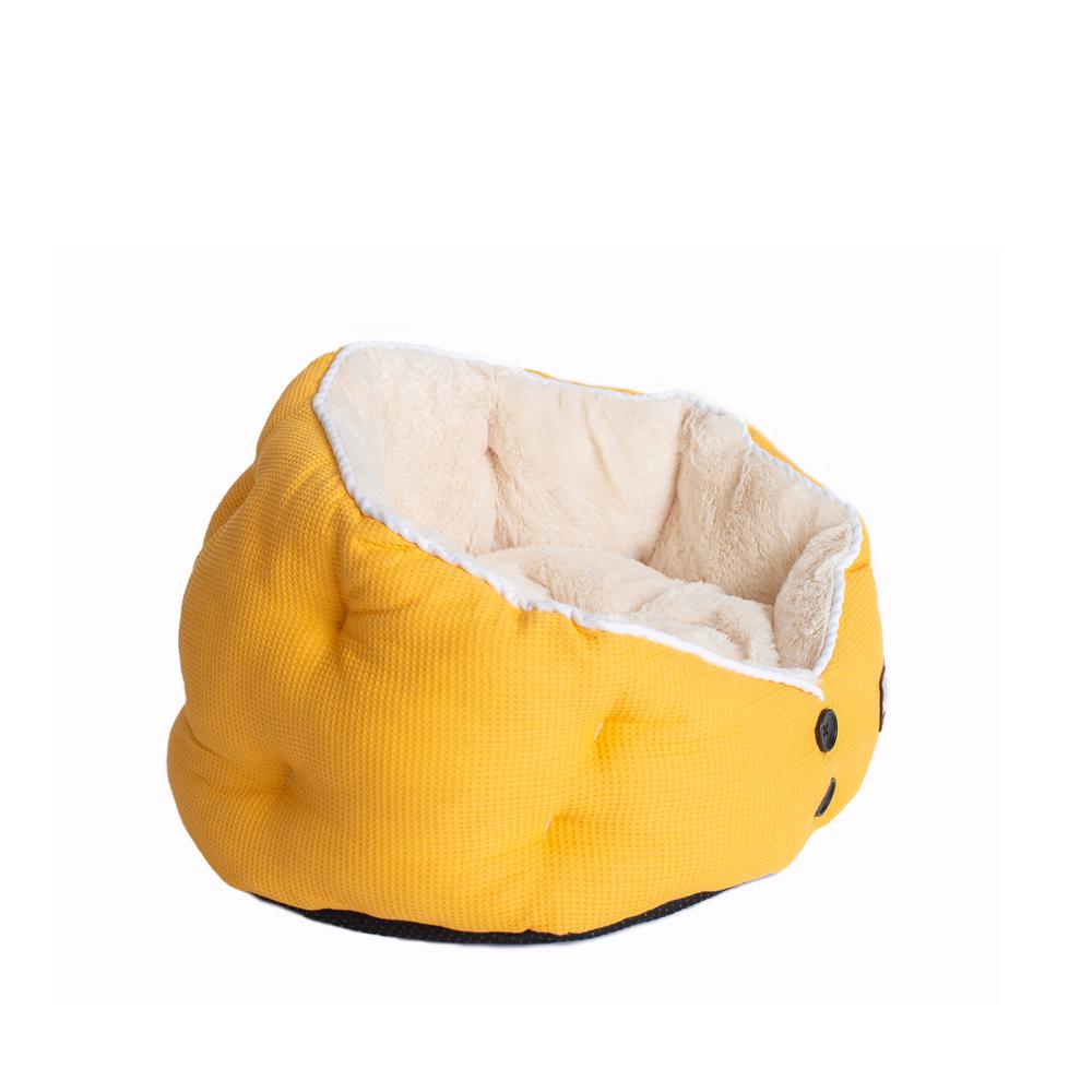 Cat Bed Gold Waffle And White