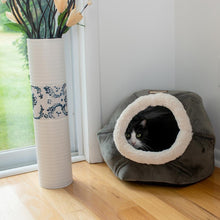 Cat Bed Gray Velvet