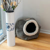 Cat Bed Gray Velvet