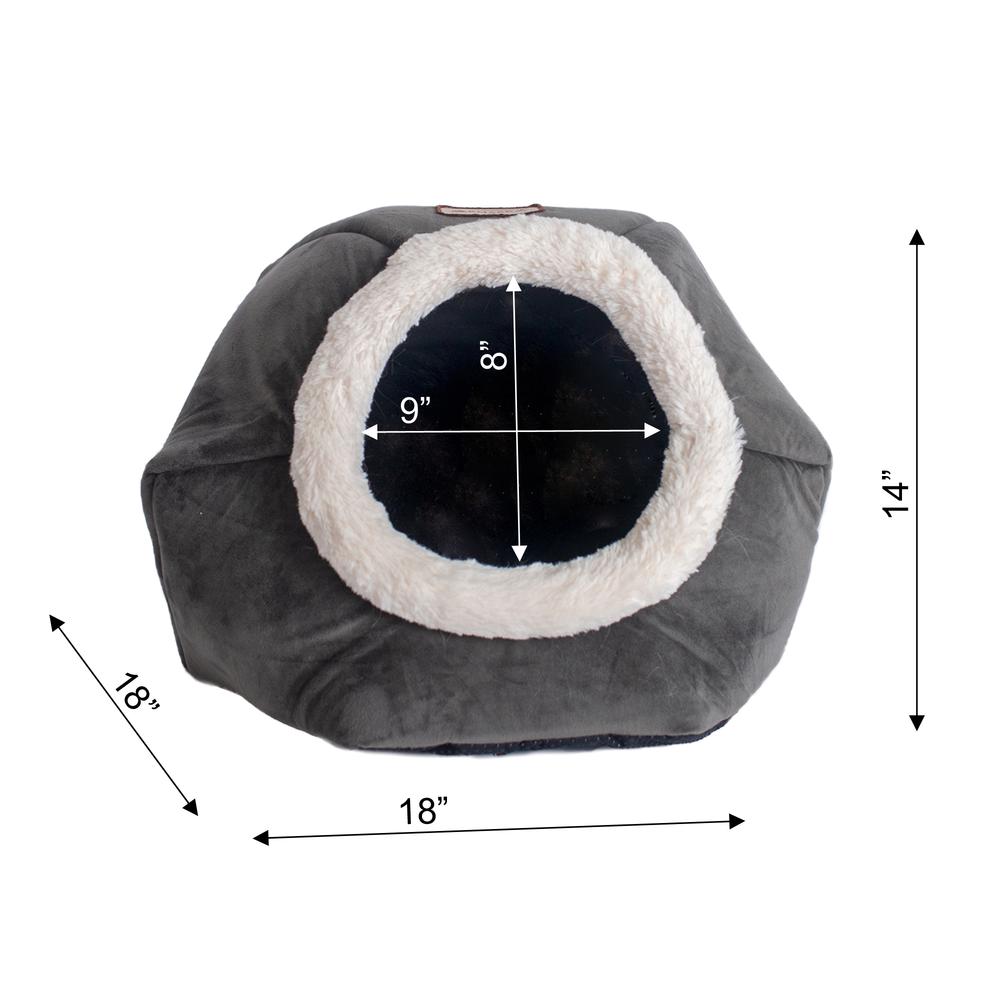 Cat Bed Gray Velvet