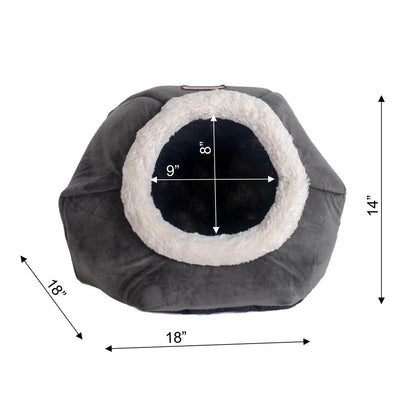 Cat Bed Gray Velvet