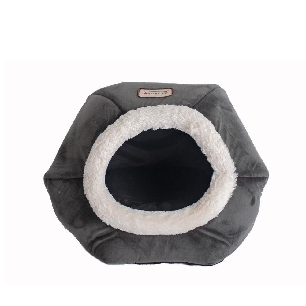 Cat Bed Gray Velvet