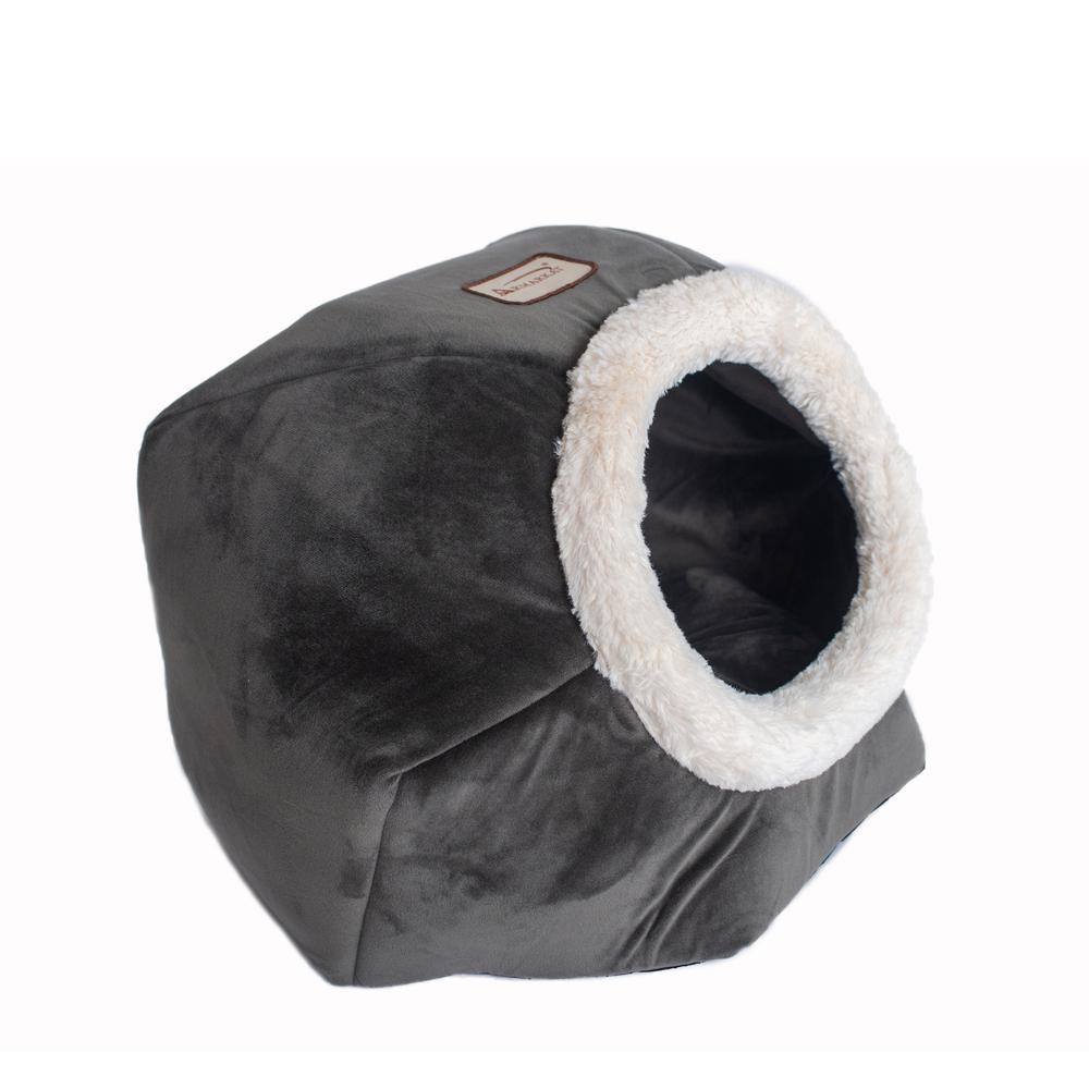 Cat Bed Gray Velvet