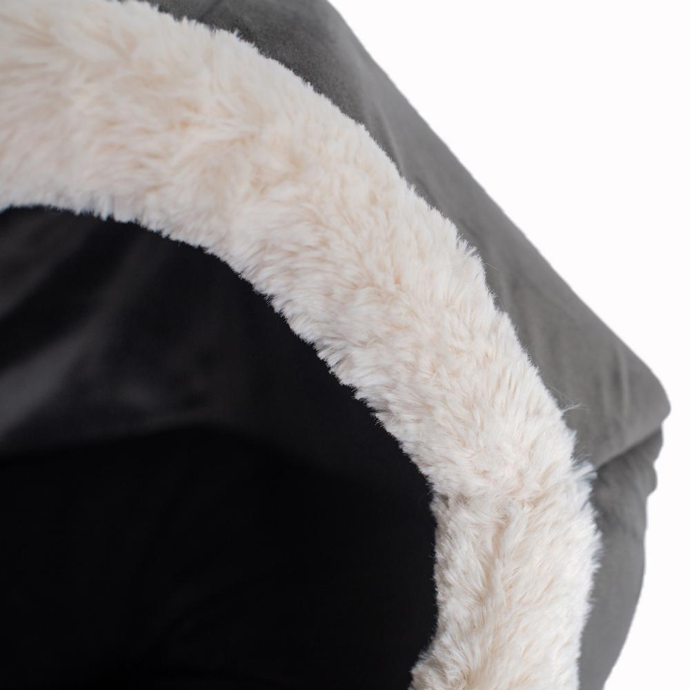 Cat Bed Gray Velvet