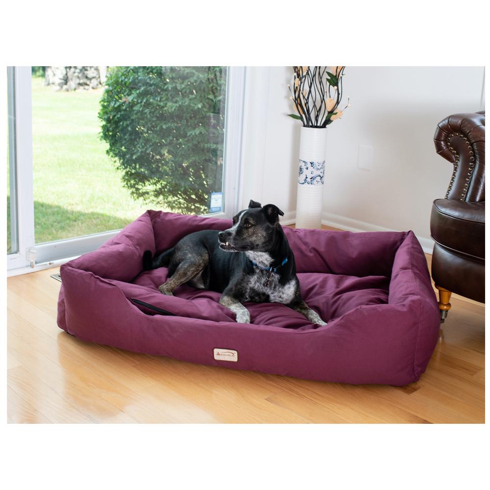 Medium Burgundy Bolstered Pet Bed