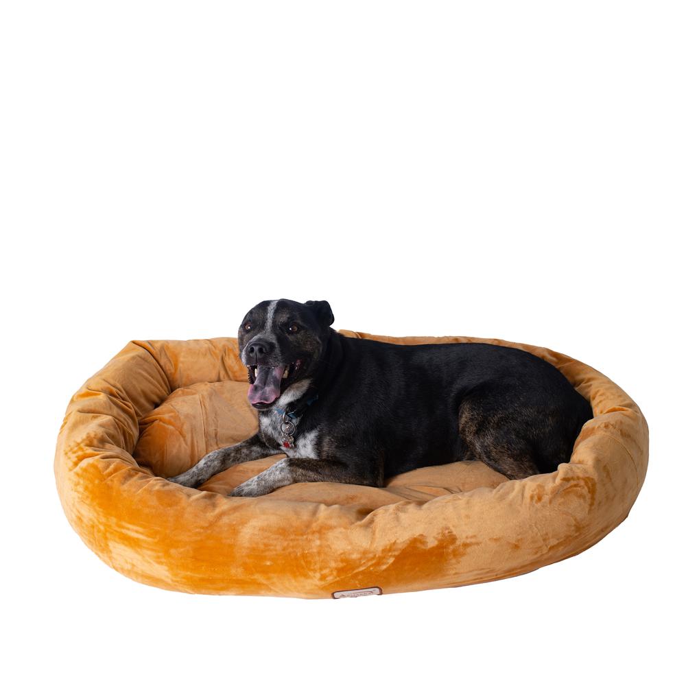 Large Earth Brown Bolstered Pet Bed And Mat