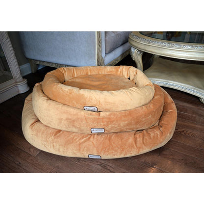 Large Earth Brown Bolstered Pet Bed And Mat