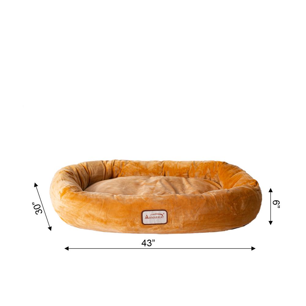 Large Earth Brown Bolstered Pet Bed And Mat