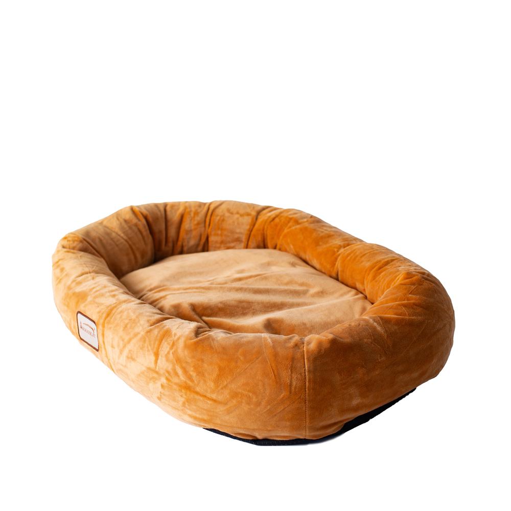 Large Earth Brown Bolstered Pet Bed And Mat