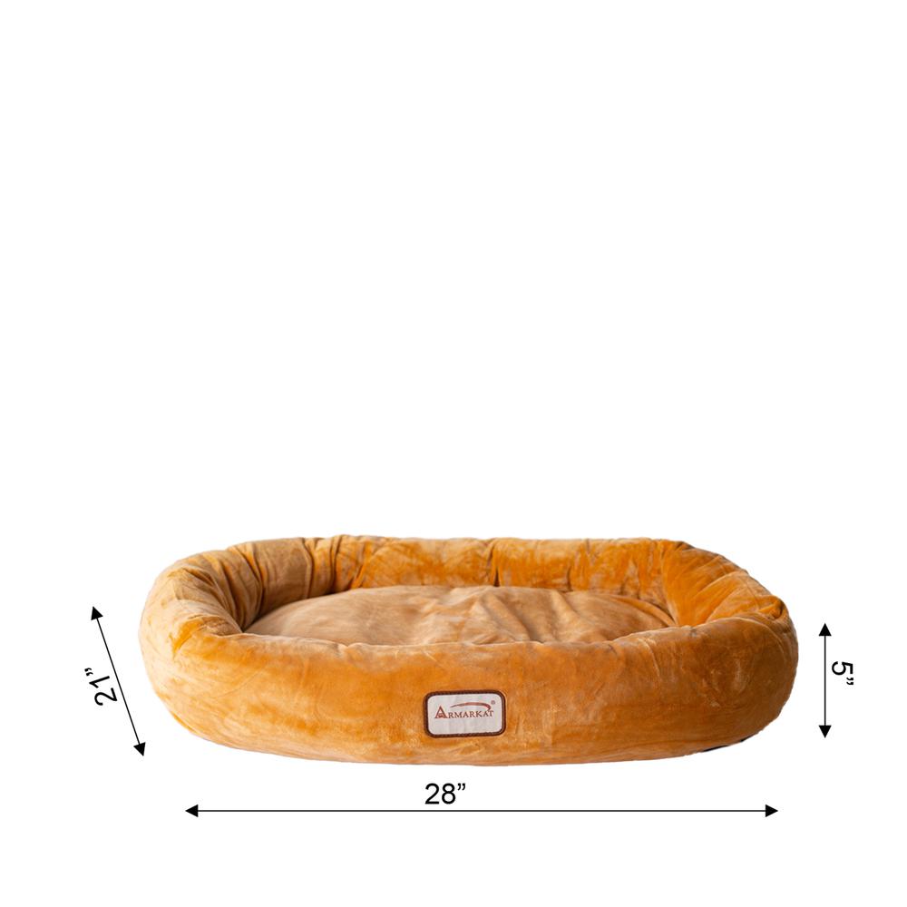 Small Earth Brown Bolstered Pet Bed And Mat