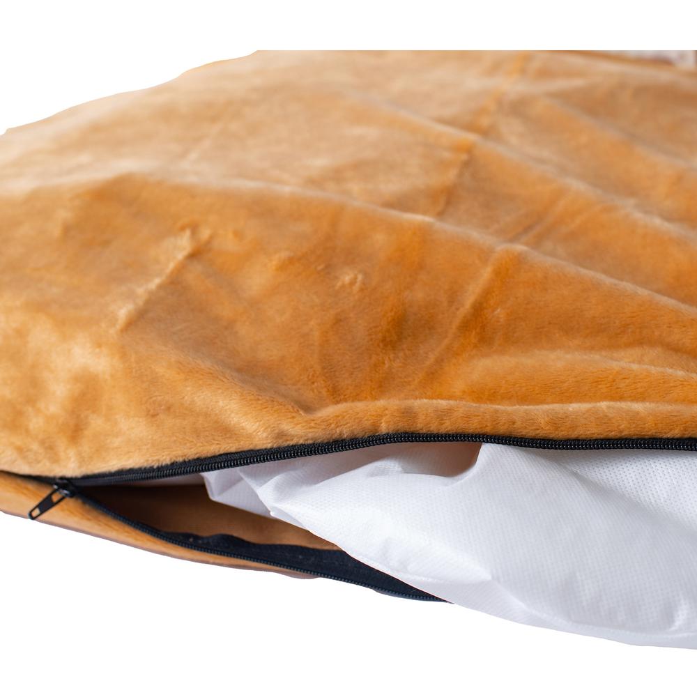 Small Earth Brown Bolstered Pet Bed And Mat