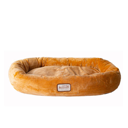 Small Earth Brown Bolstered Pet Bed And Mat