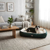 Polyester Upholstered Pet Bed with Raised Rim and Extra Padded Centers