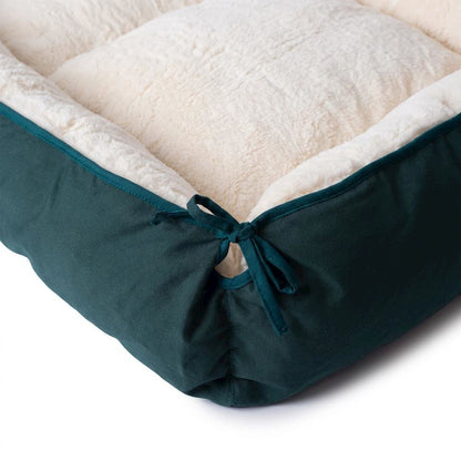Polyester Upholstered Pet Bed with Raised Rim and Extra Padded Centers