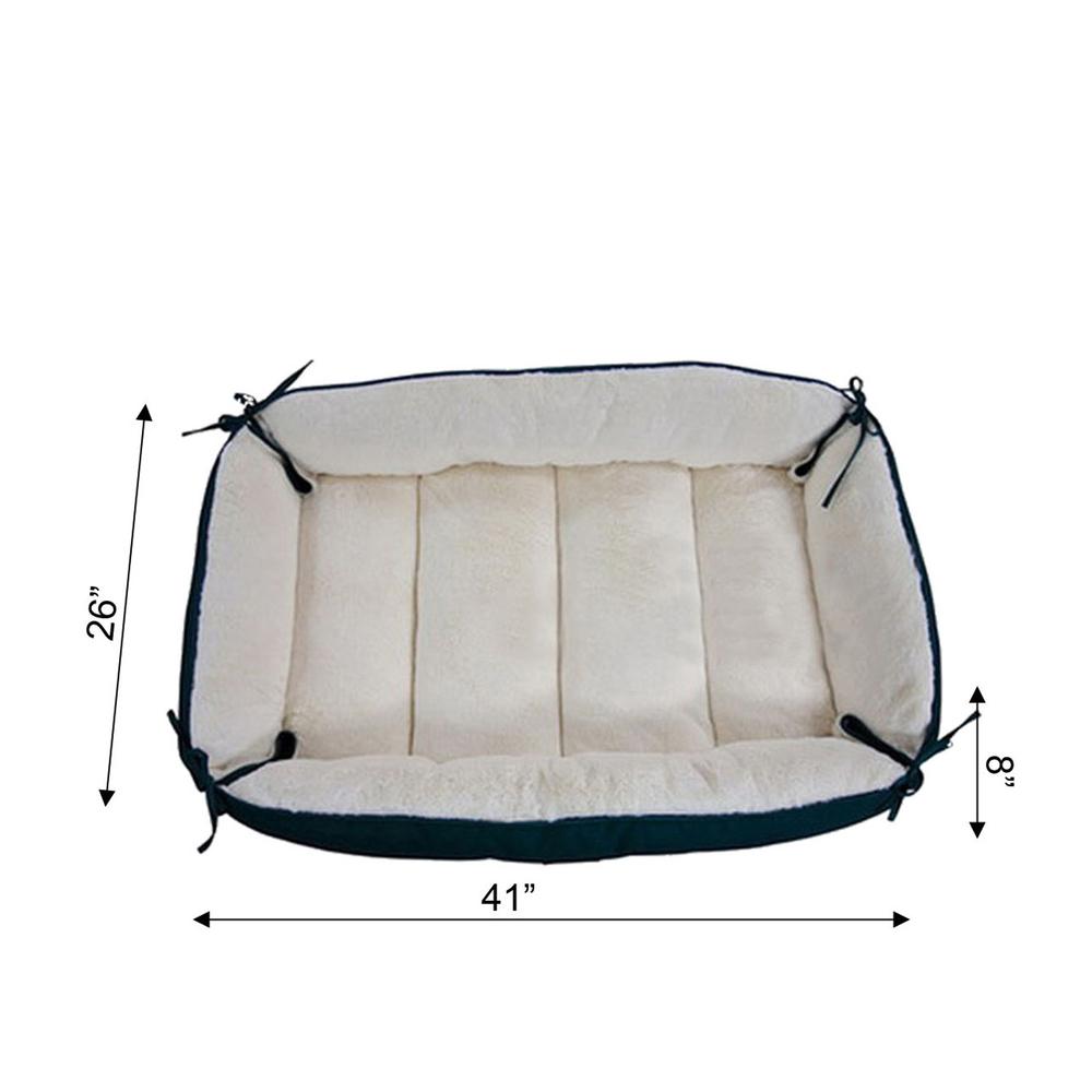 Large Laurel Green & Ivory Pet Bed And Mat