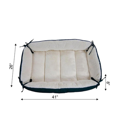 Large Laurel Green & Ivory Pet Bed And Mat