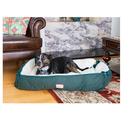 Large Laurel Green & Ivory Pet Bed And Mat