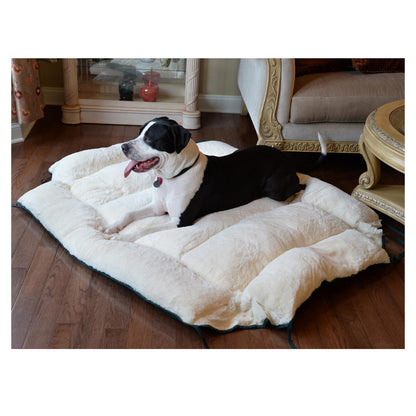 Extra Large Green & Ivory Pet Bed And Mat