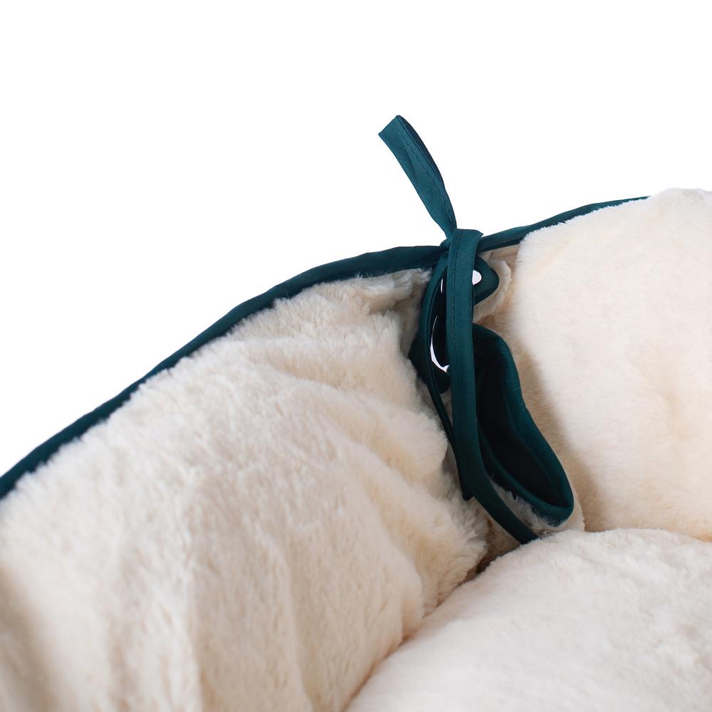 Extra Large Green & Ivory Pet Bed And Mat
