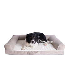 Ivory & Beige Medium Bolstered Pet Bed With Memory Foam