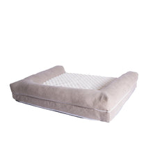 Ivory & Beige Medium Bolstered Pet Bed With Memory Foam