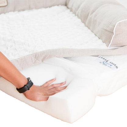 Ivory & Beige Medium Bolstered Pet Bed With Memory Foam
