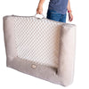 Ivory & Beige Medium Bolstered Pet Bed With Memory Foam