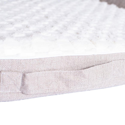 Ivory & Beige Medium Bolstered Pet Bed With Memory Foam