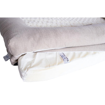 Ivory & Beige Medium Bolstered Pet Bed With Memory Foam