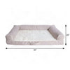 Bison Pets Bolstered Pet Bed with Memory Foam and Plush Top, Ivory & Beige