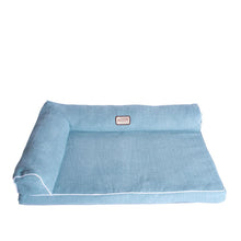 Soothing Blue Medium Bolstered Pet Bed With Poly Fill Cushion