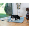 Soothing Blue Medium Bolstered Pet Bed With Poly Fill Cushion