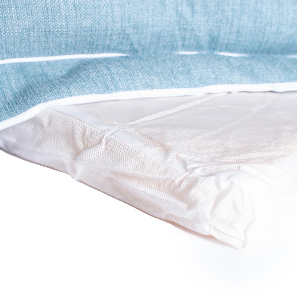 Soothing Blue Medium Bolstered Pet Bed With Poly Fill Cushion