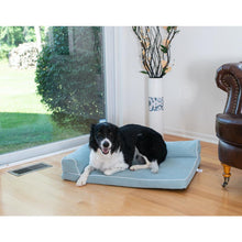 Soothing Blue Medium Bolstered Pet Bed With Memory Foam