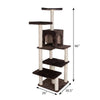 Faux Fur Cat Tree with Two-Door Condo, Four Levels and Sisal Posts