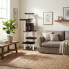 Faux Fur Cat Tree with Two-Door Condo, Four Levels and Sisal Posts