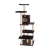 Faux Fur Cat Tree with Two-Door Condo, Four Levels and Sisal Posts
