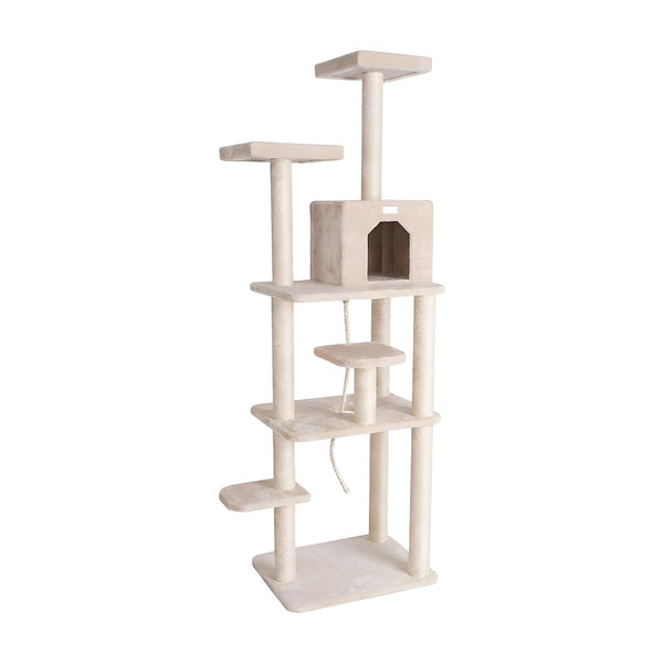 Wood Cat Tree with Seven-Level Platforms, Sisal Posts, Condo and Perches