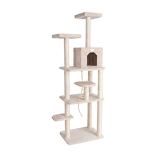 Wood Cat Tree with Seven-Level Platforms, Sisal Posts, Condo and Perches