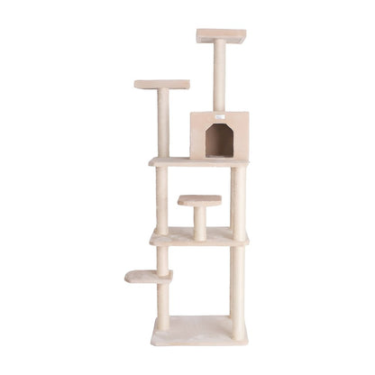 Wood Cat Tree with Seven-Level Platforms, Sisal Posts, Condo and Perches