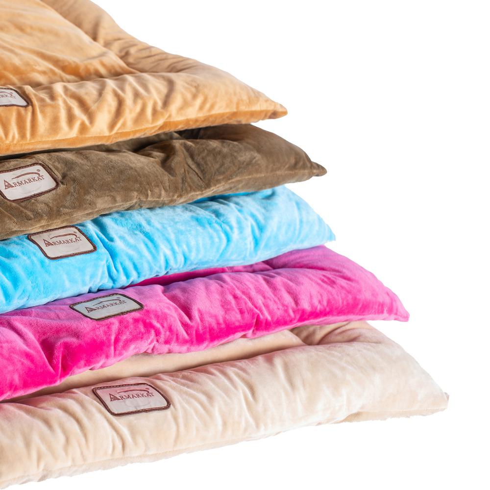 Large Pet Bed Mat With Poly Fill Cushion In Beige