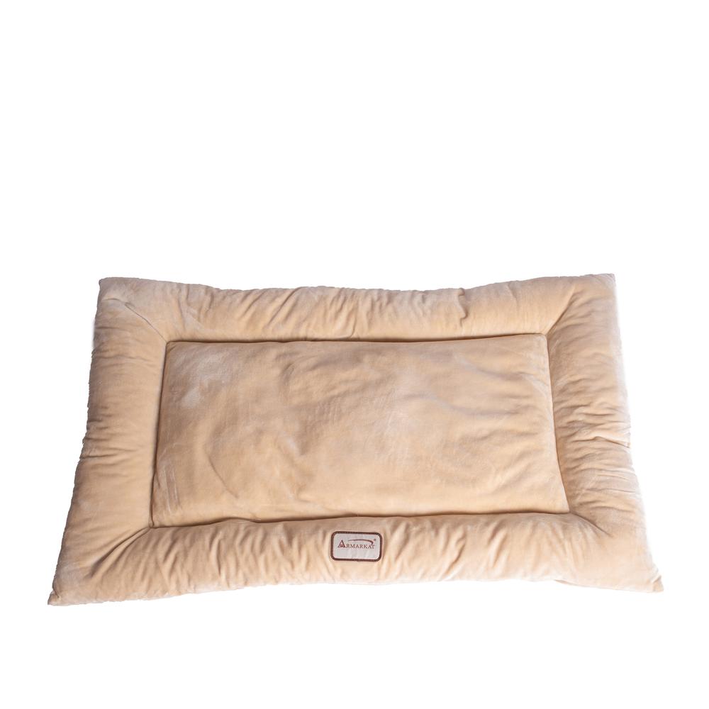 Large Pet Bed Mat With Poly Fill Cushion In Beige