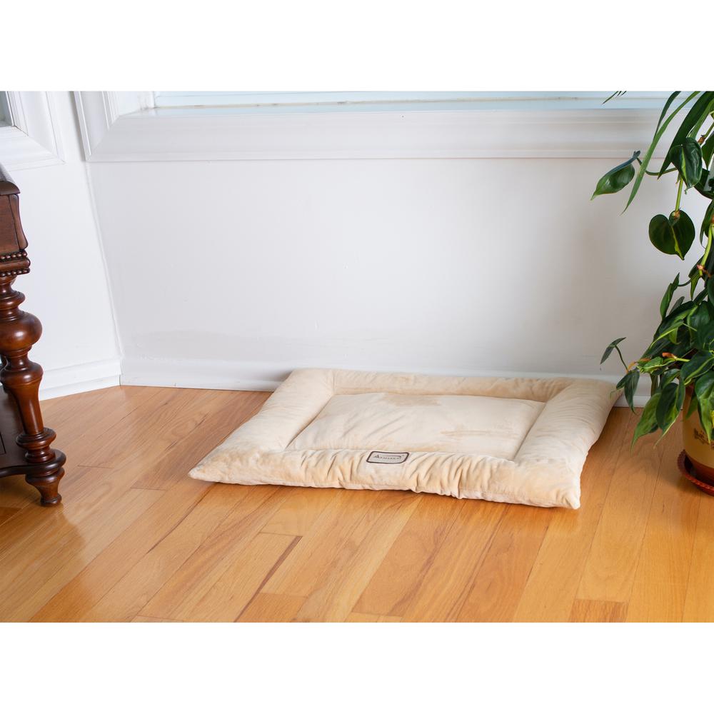 Large Pet Bed Mat With Poly Fill Cushion In Beige