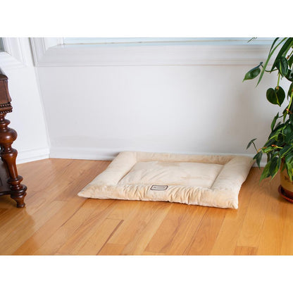 Large Pet Bed Mat With Poly Fill Cushion In Beige