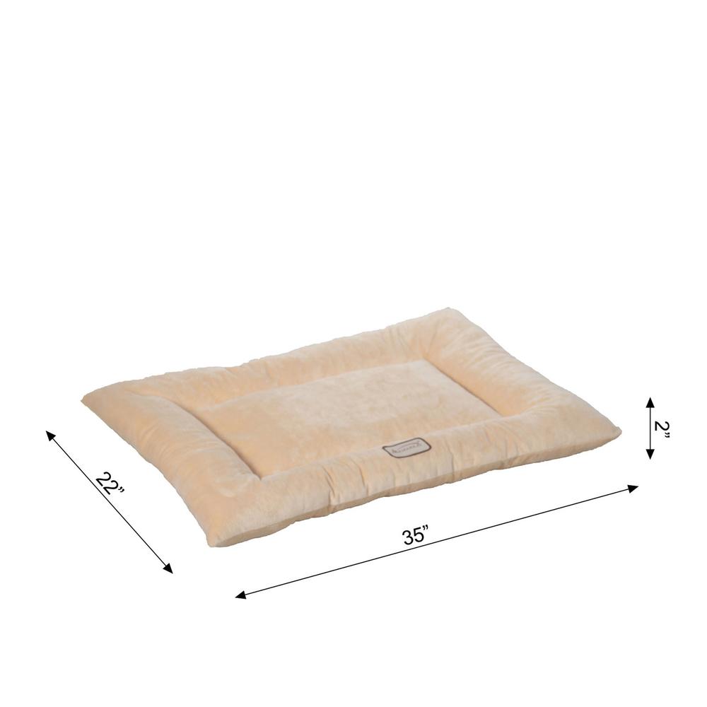 Large Pet Bed Mat With Poly Fill Cushion In Beige