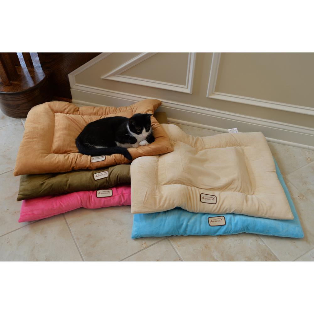 Large Pet Bed Mat With Poly Fill Cushion In Beige