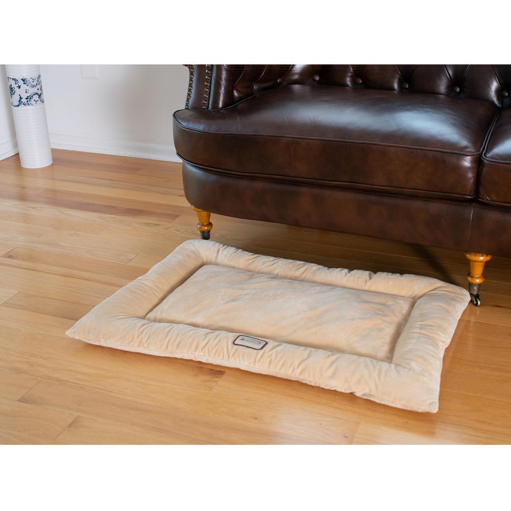Medium Pet Bed Mat With Poly Fill Cushion In Beige