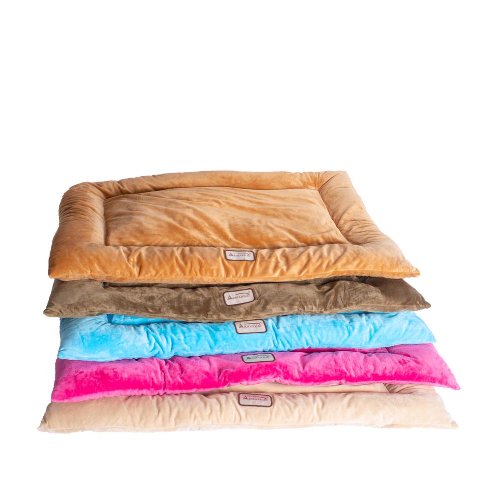 Medium Pet Bed Mat With Poly Fill Cushion In Beige