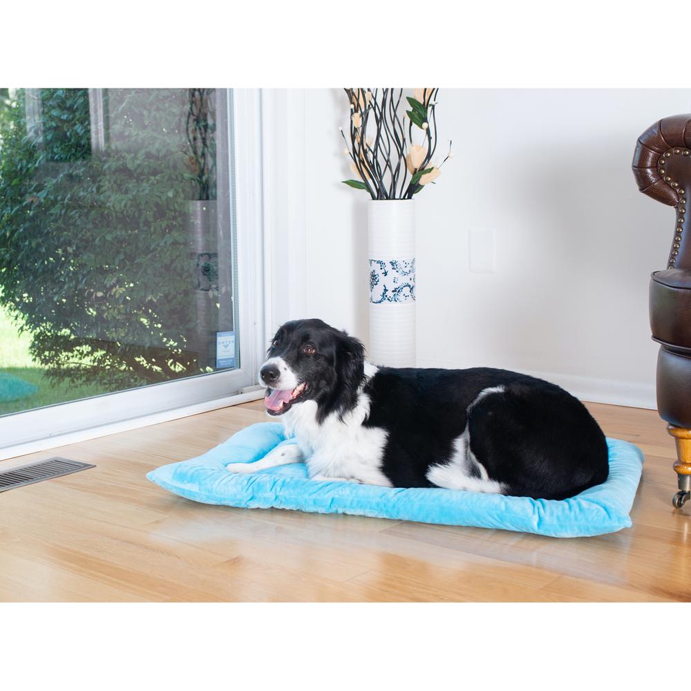Large Pet Bed Mat With Poly Fill Cushion In Sky Blue