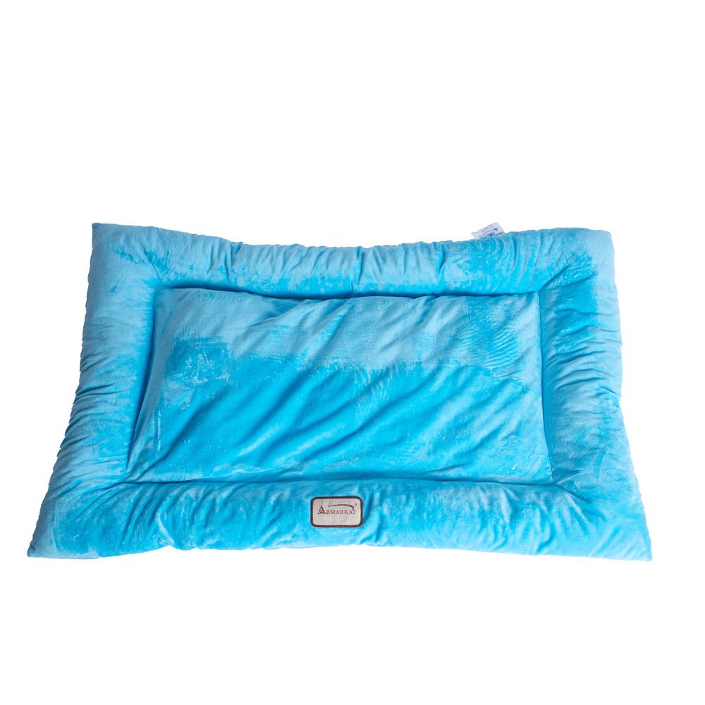 Large Pet Bed Mat With Poly Fill Cushion In Sky Blue